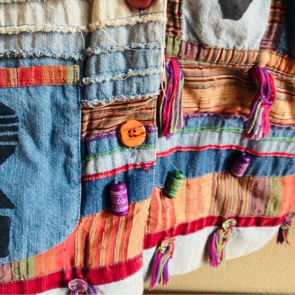 PARSLEY & SAGE Vintage Fall Patchwork Button Down Jacket - Picture 3 of 9